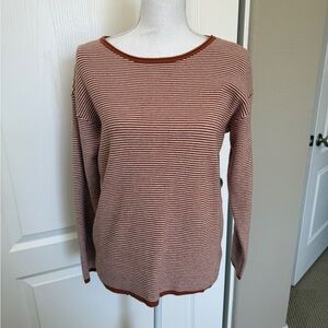 Pulse Women's Striped Tan and Brown Sweater